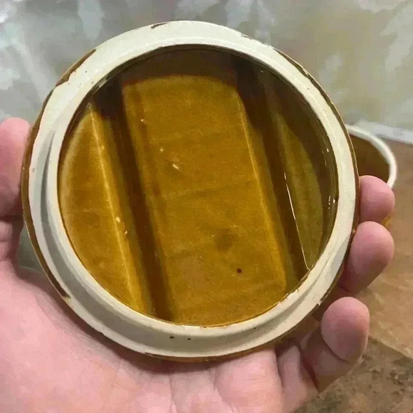 Vintage Ceramic Basket with Lid Sugar Bowl Trinket Box Brown Glossy Finish - Picture 4 of 6